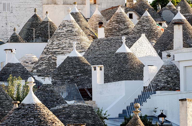 Trulli cone shaped dwellings in Alberobello, Puglia Italy