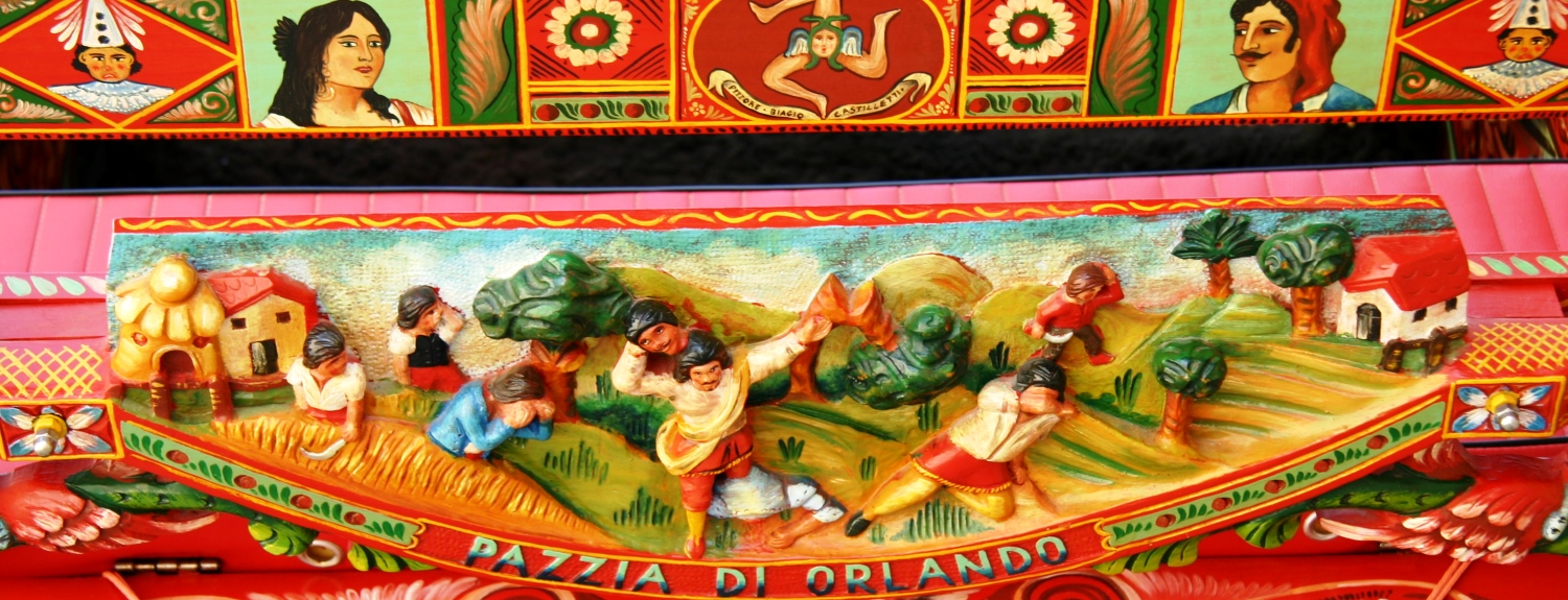 Painted Sicilian cart detail